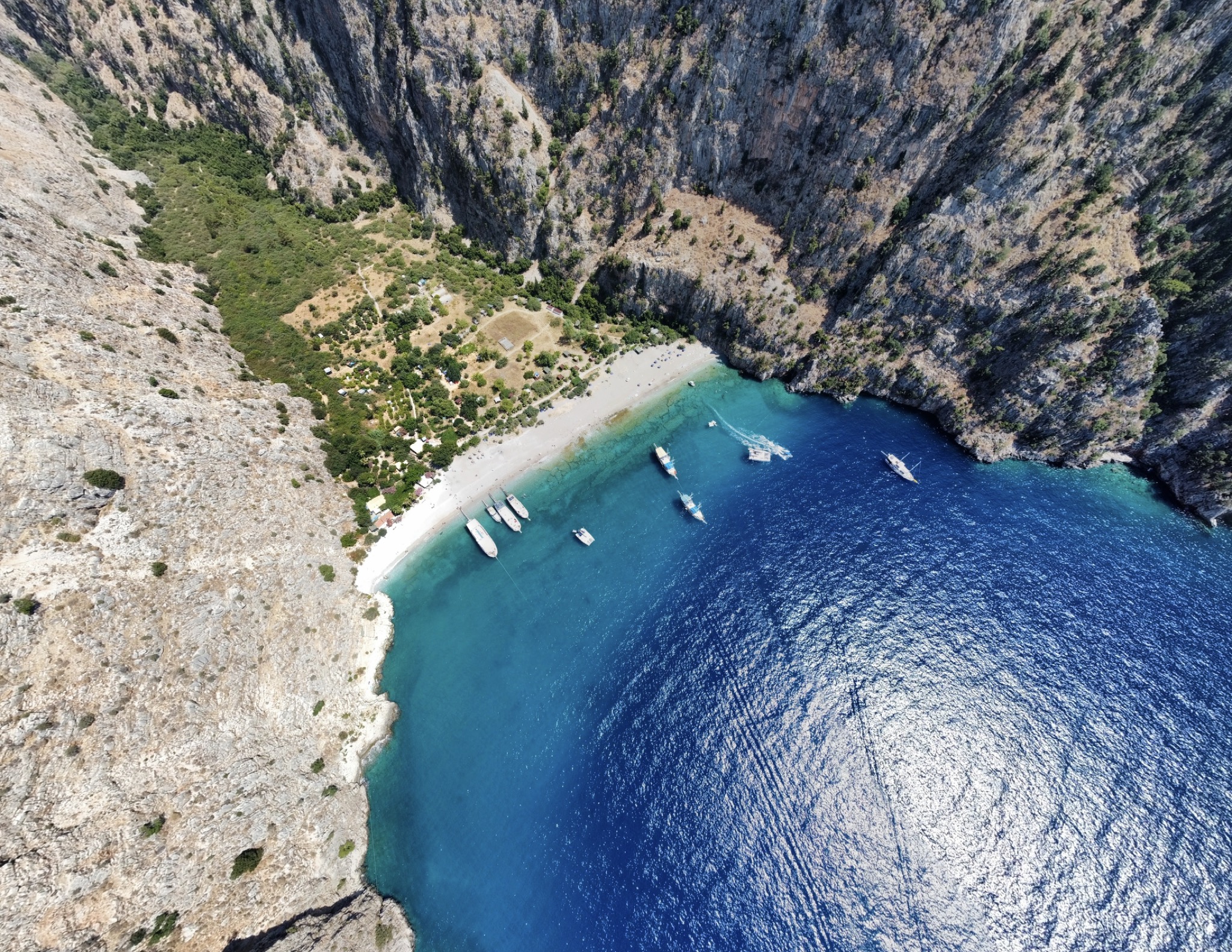 Our first stop is to visit the magnificent butterfly valley beach, only reachable with boat.