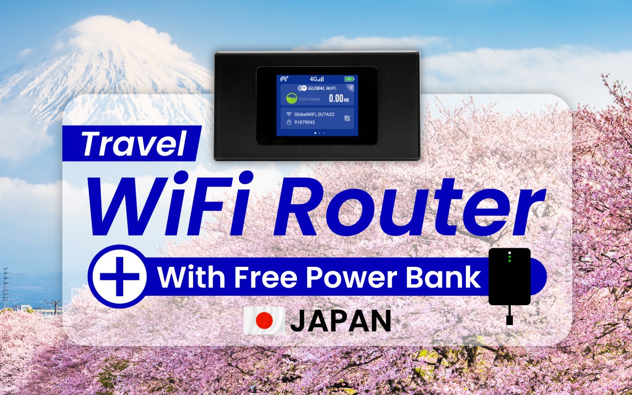 Unlimited 4G LTE WiFi (Japan Airport Pickup) with Free Power Bank