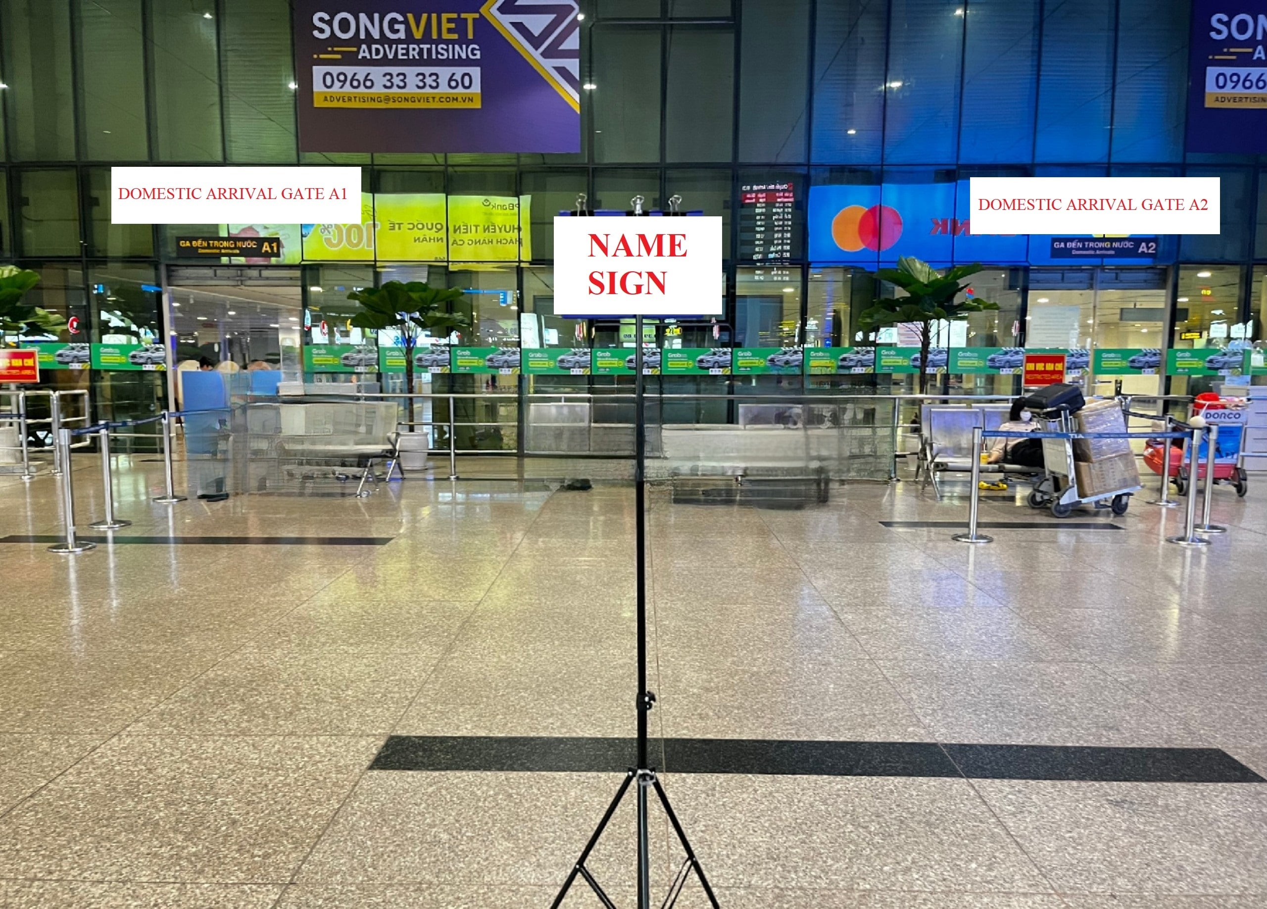 Domestic Arrival - Pillar A10, outside Arrival hall