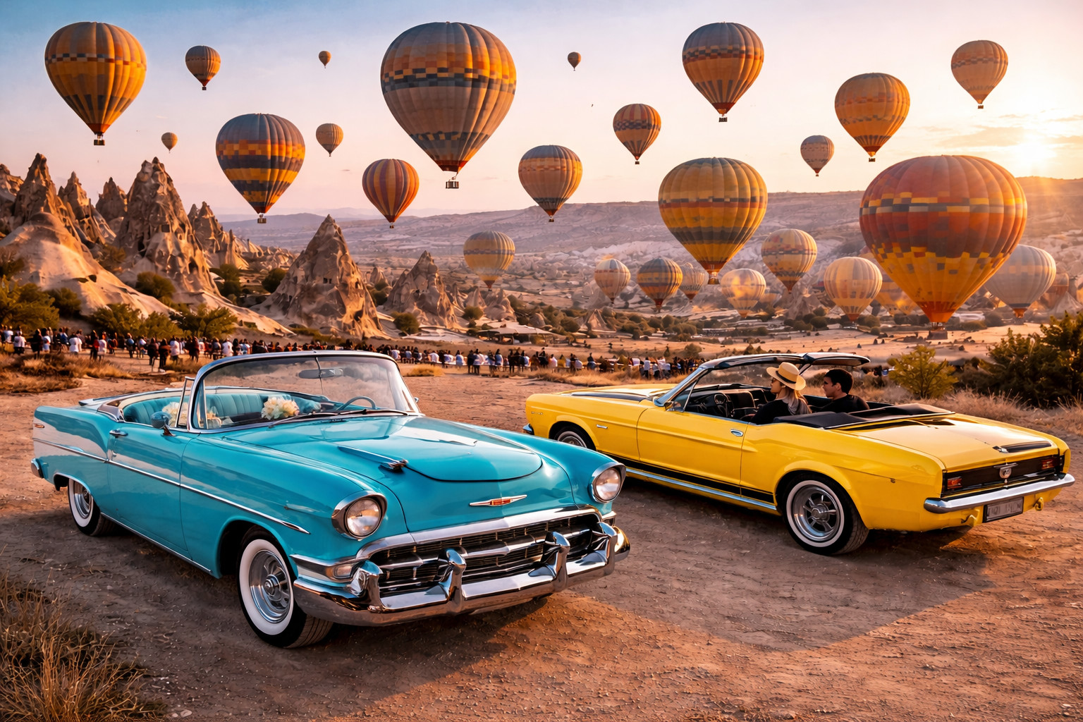 Cappadocia: Sunrise, Day Tour & Sunset Classic Car Tour