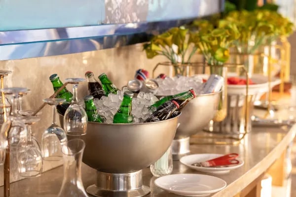 Hotel restaurant beverage display