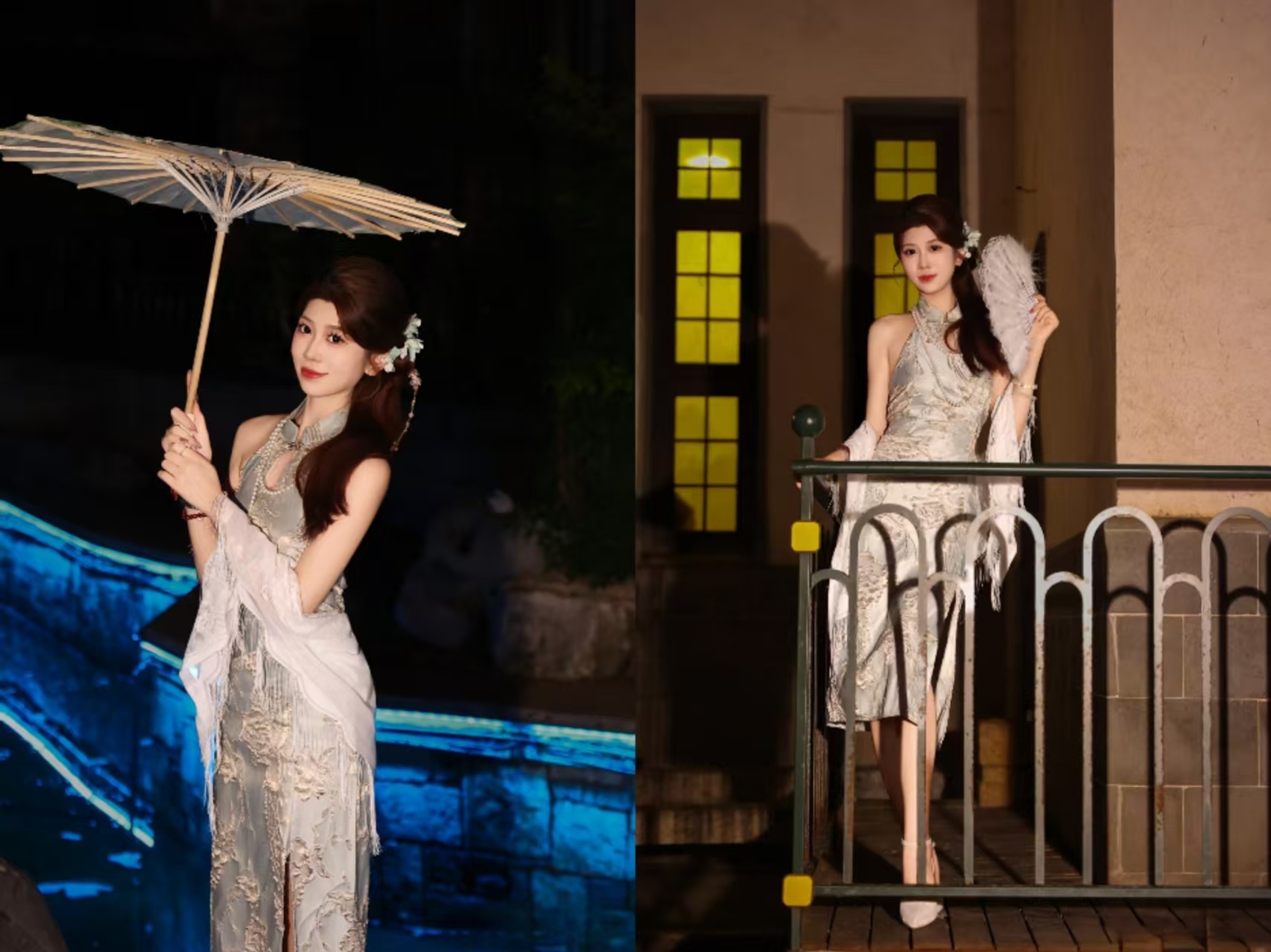 雨夜中撐油紙傘回眸,彷彿從民國菸雨裡走來的江南女子 雨夜中撐油紙傘回眸,彷彿從民國菸雨裡走來的江南女子