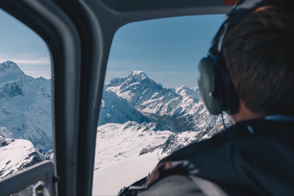 南阿爾卑斯山脈庫克山飛行體驗（直升機／雪上飛機）