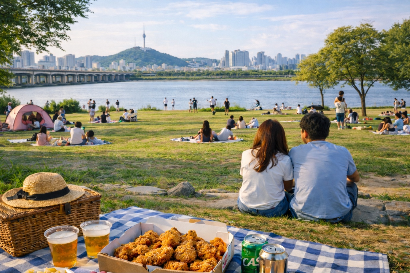 Seoul Han River Tubester Rental-  Boat&Picnic Package
