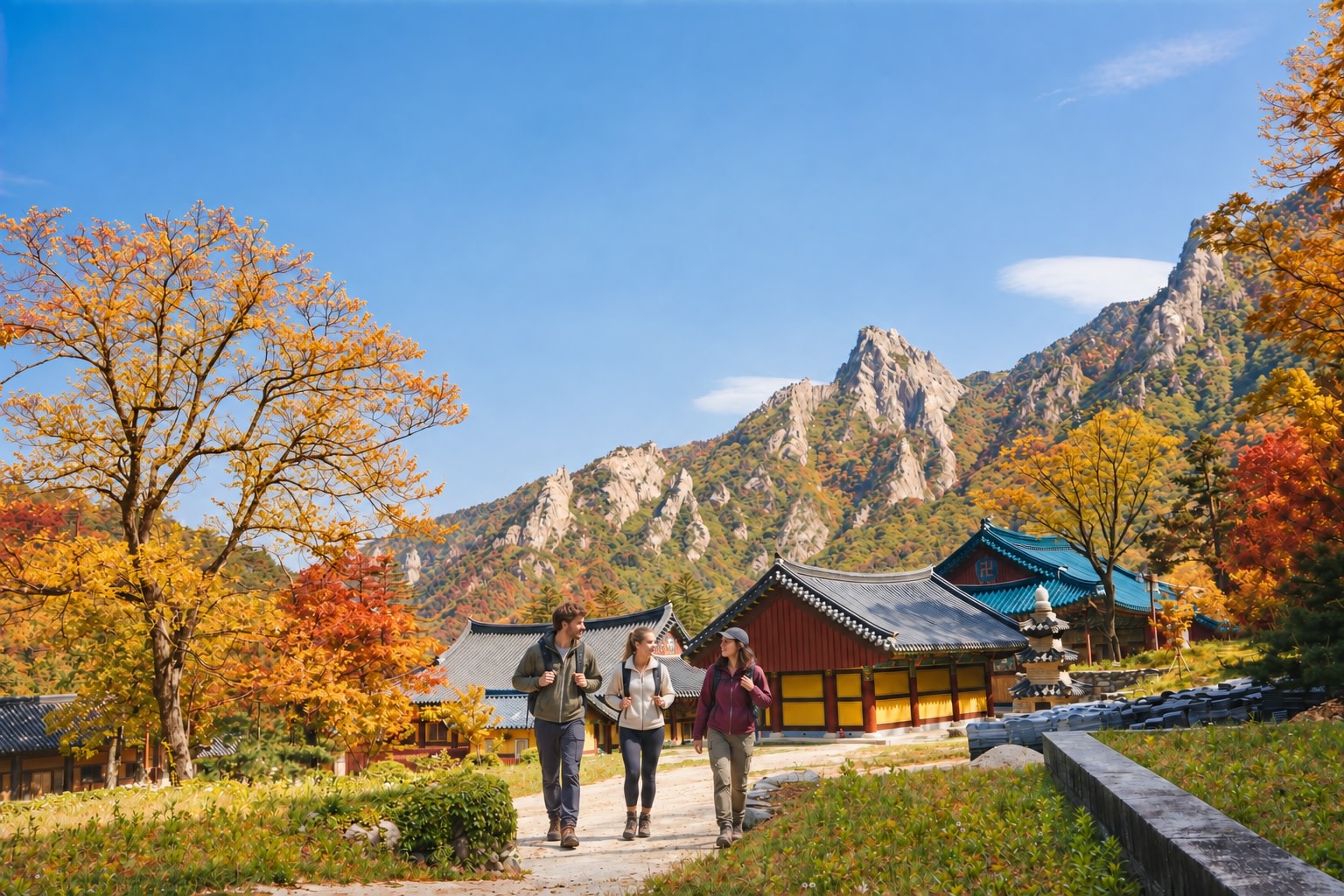 從神興寺展開旅程，在寧靜的佛教氛圍和韓國最著名山脈之一的壯麗自然風光中，讓身心煥然一新。