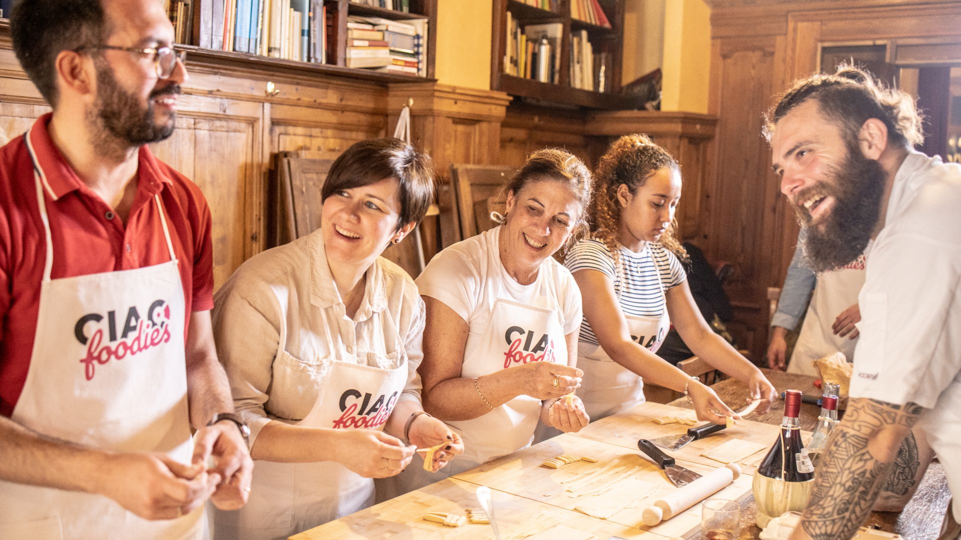 Pasta cooking class with optional grocery shopping in Florence