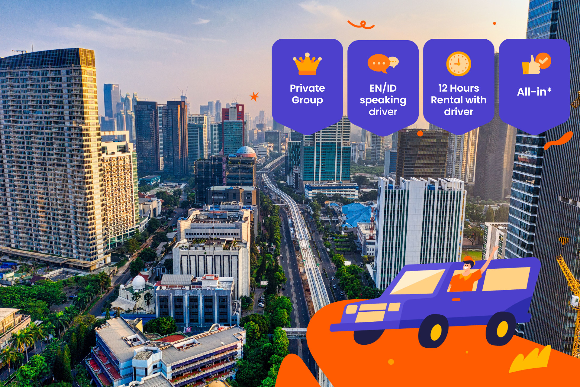 12 Hours Jakarta Private Car Charter
