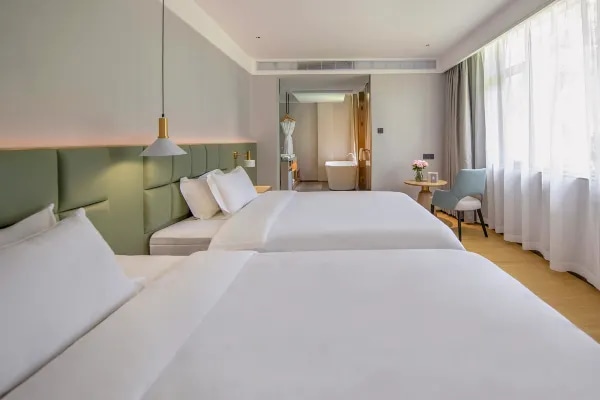 Hotel room interior environment display map