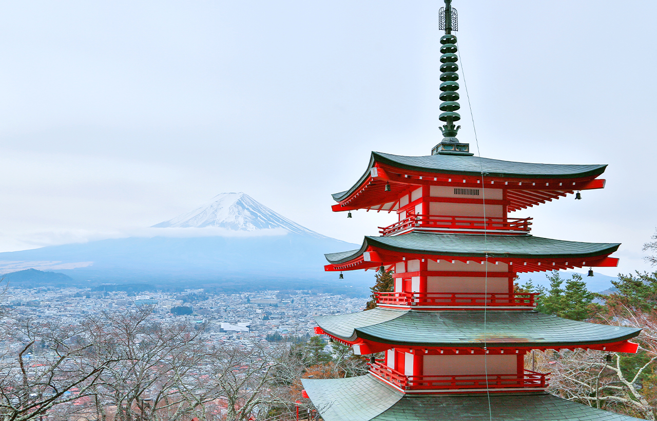網紅打卡勝地-新倉山淺間公園&日川時計店&忍野八海&河口湖大石公園&河口湖楓葉迴廊