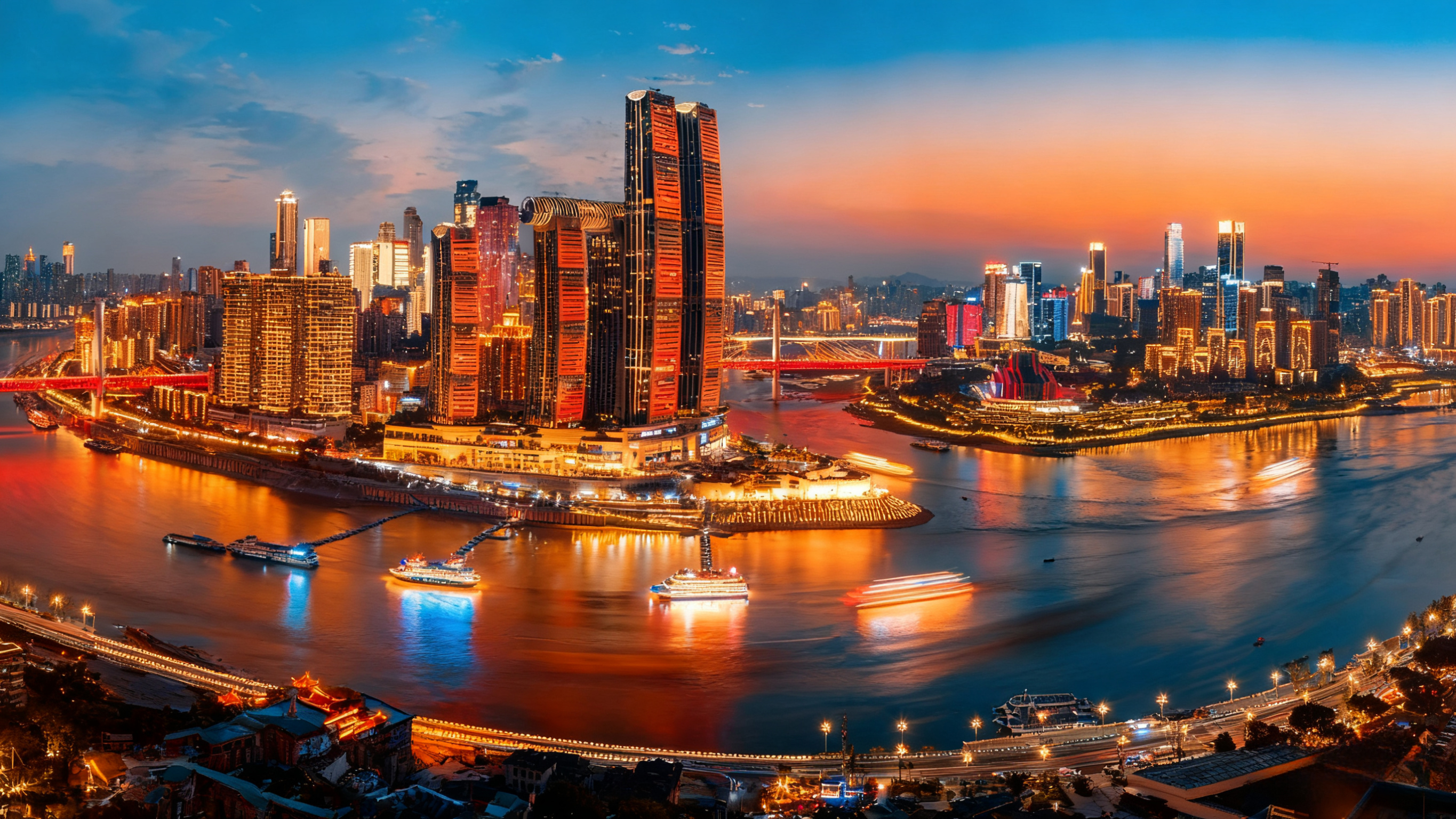 遊兩江,船觸重慶心跳:左嘉陵右長江,兩岸建築像燈堆的浪 遊兩江,船觸重慶心跳:左嘉陵右長江,兩岸建築像燈堆的浪