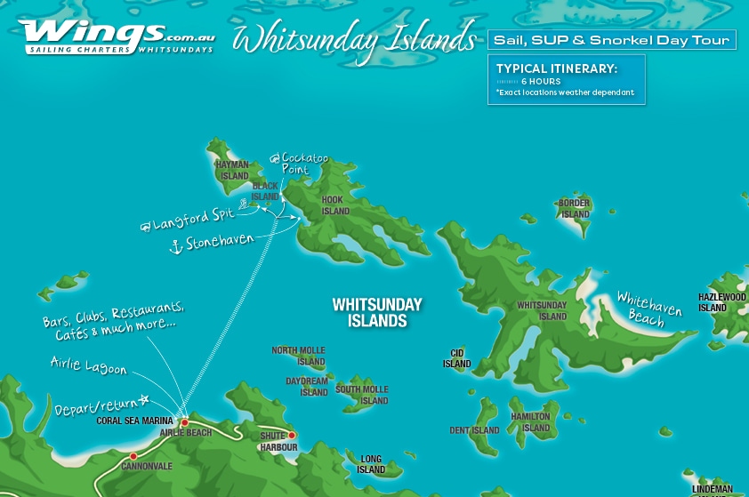 Premium Whitsunday Islands Sail, SUP & Snorkel Tour