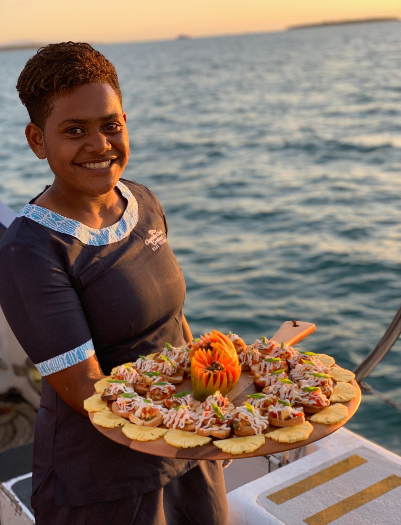 晚餐遊船上提供美味的開胃小點 晚餐遊船上提供美味的開胃小點
