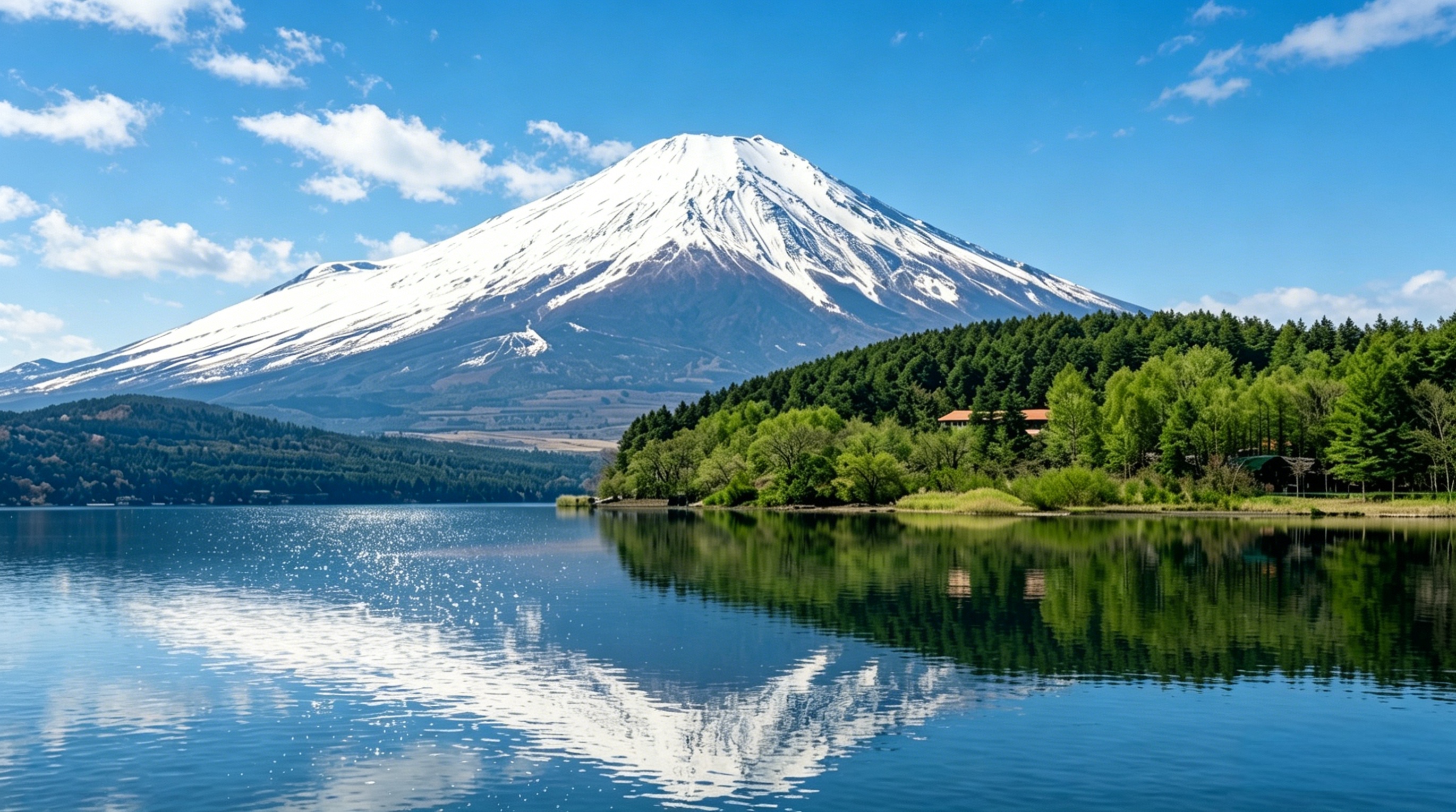 山中湖是富士五湖中面積最大的一個，湖面開闊，視野極好，晴天時富士山就在眼前倒映。天氣好的時候，富士山在湖面上的倒影被稱為“逆富士”，是一種幸運的相遇。