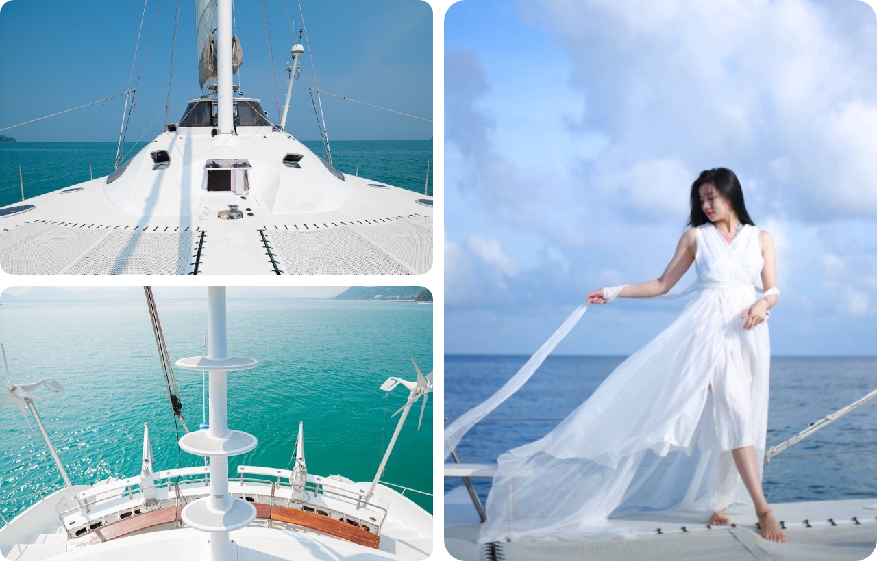 Stylish photo spots are available all around the Yacht, perfect for capturing your beautiful memories.