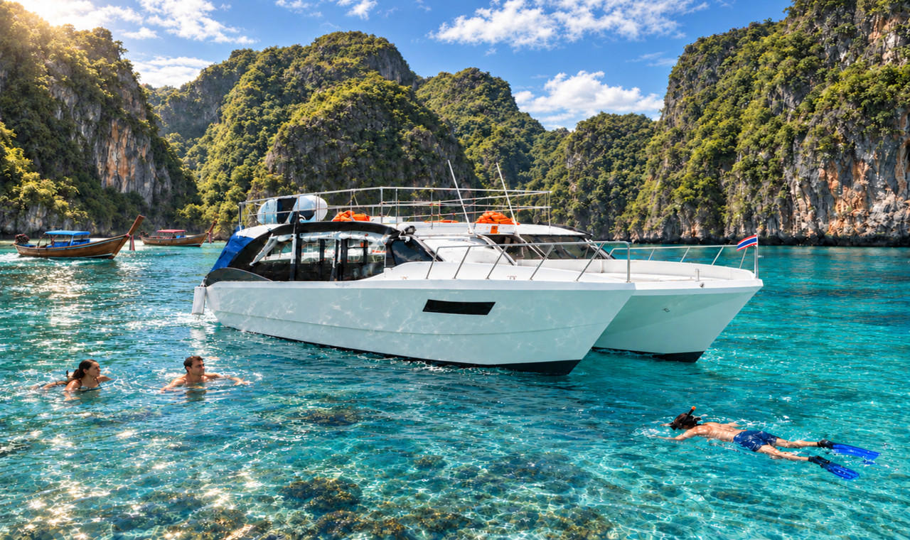 Phuket Phi Phi & Khai Islands Full-Day Catamaran Tour