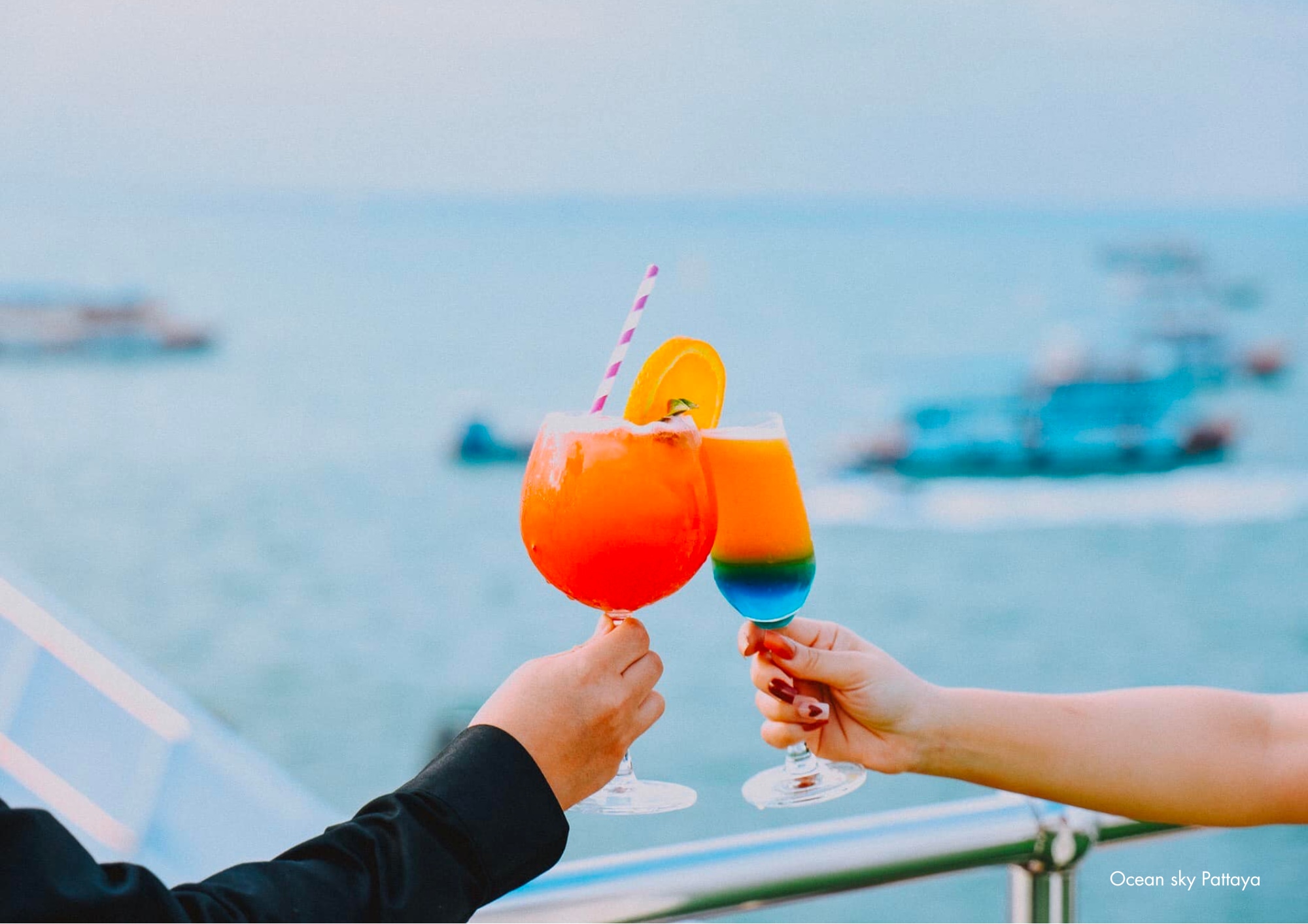 Pattaya illusion evening night and ocean sky