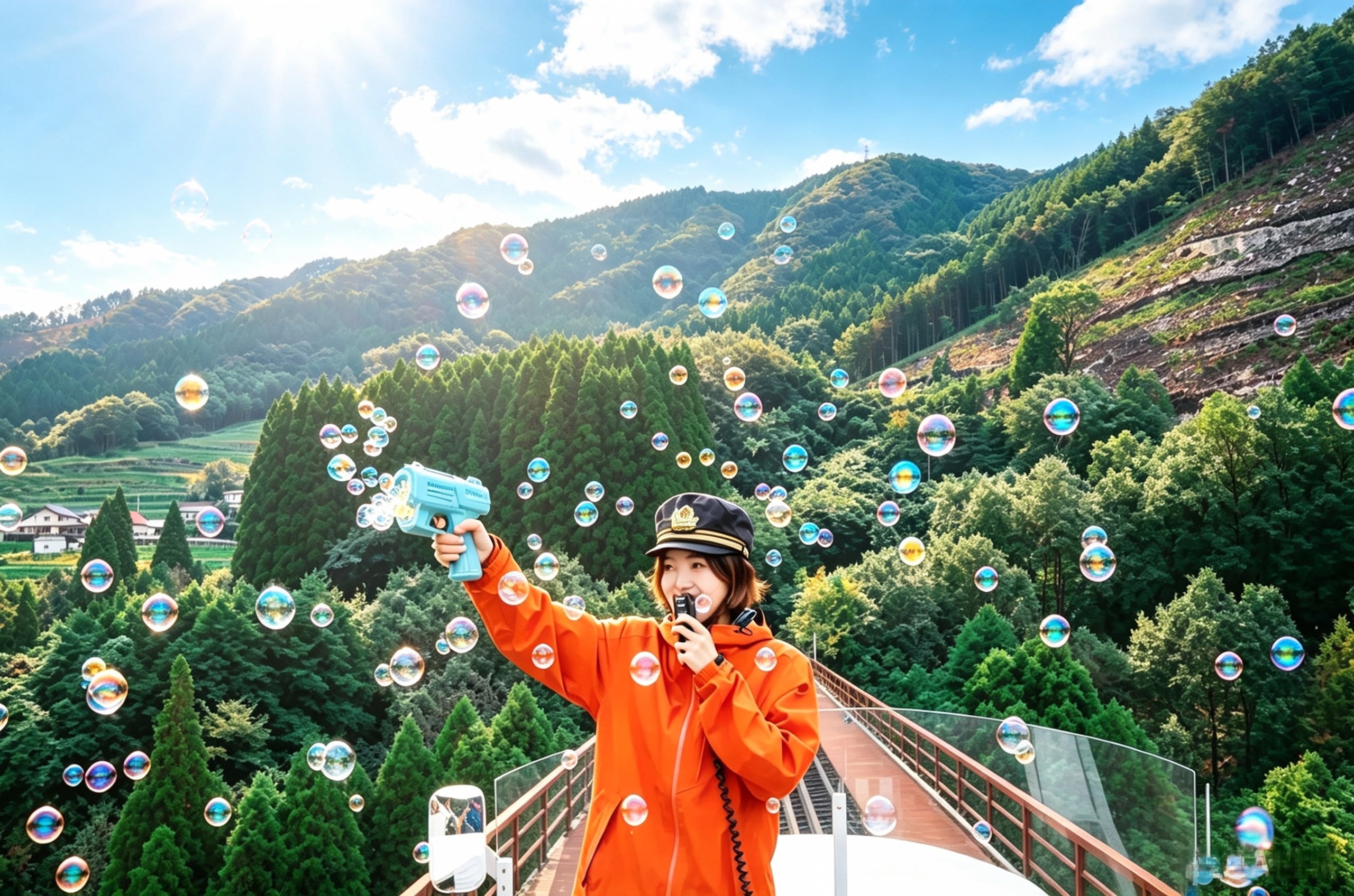 除了過巖洞的燈光秀，還有漫山遍野的彩虹泡泡，情緒價值拉滿。