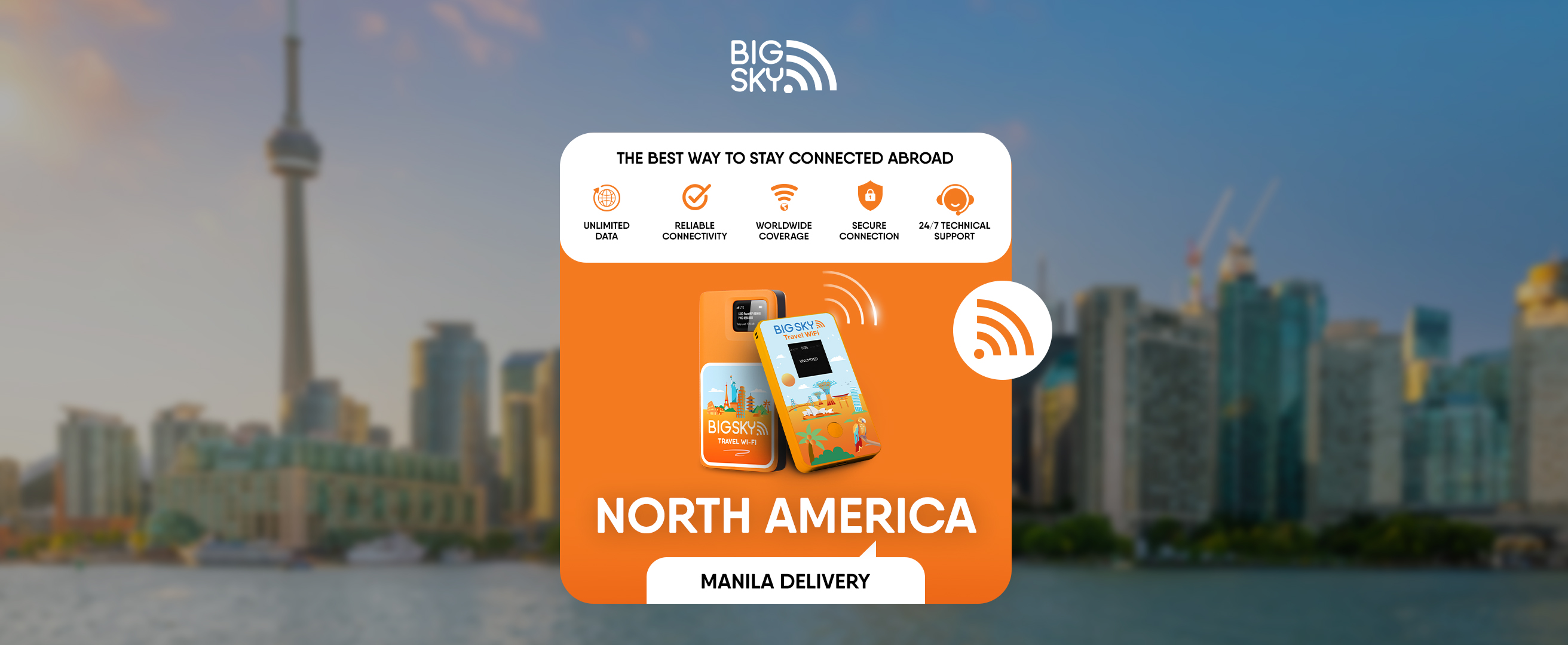 BIG SKY Travel WiFi 4G (MNL Delivery) for North America
