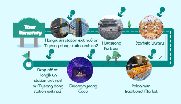 華城 / 水原星空圖書館 / 光明洞窟之旅（含酒店接送）