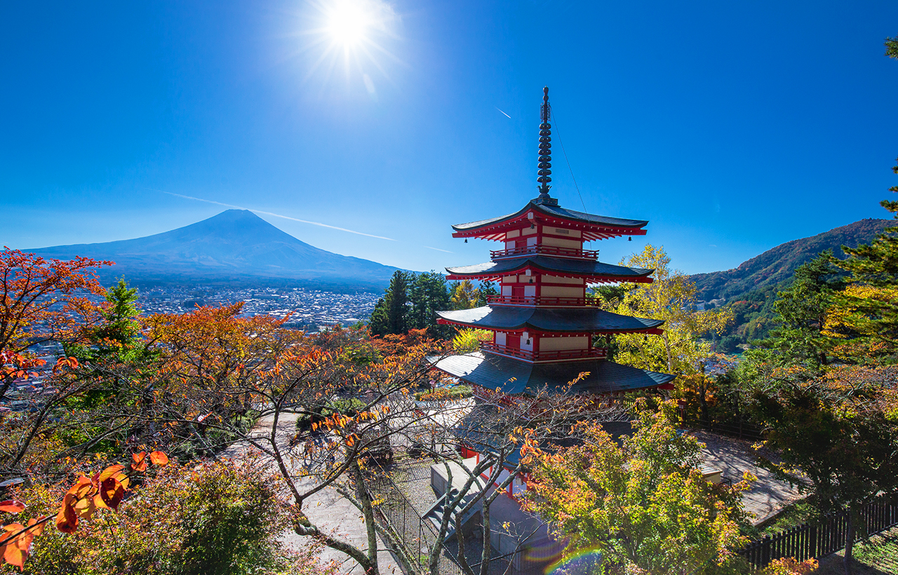 網紅打卡勝地-新倉山淺間公園&日川時計店&忍野八海&河口湖大石公園&河口湖楓葉迴廊