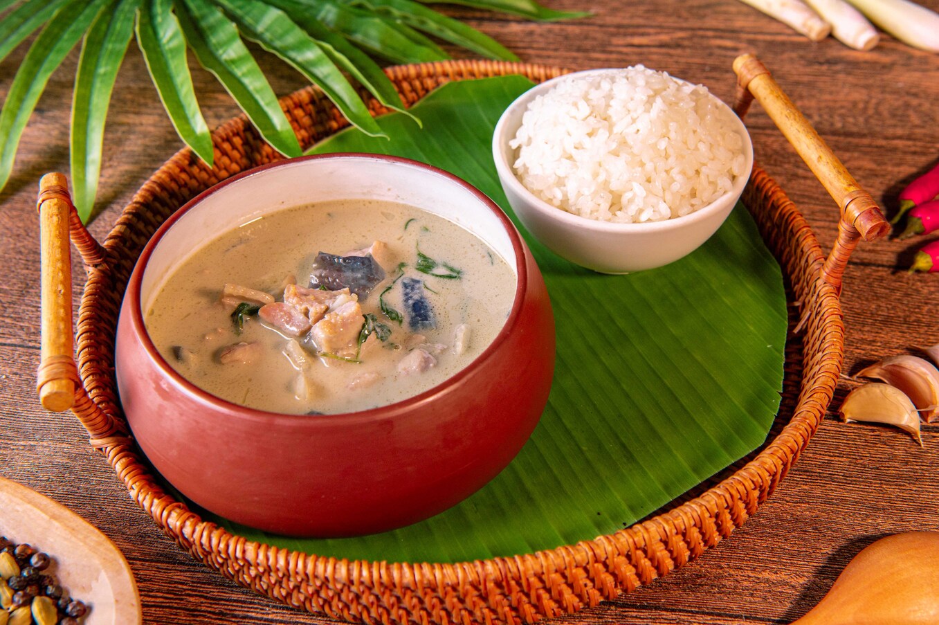 Green Curry Chicken + Rice