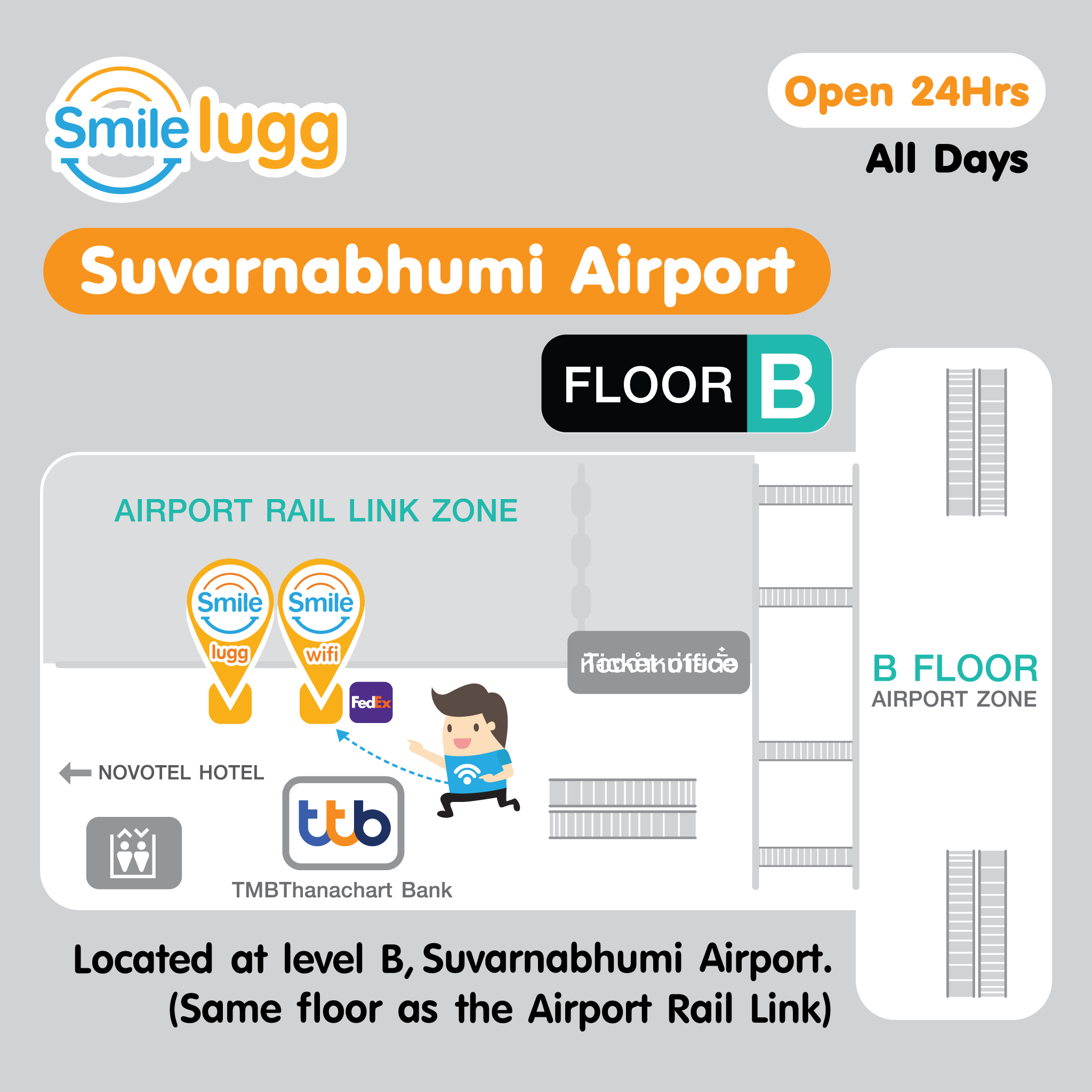 smilelugg, luggage storage at bkk airport, luggage storage at suvarnabhumi airport
