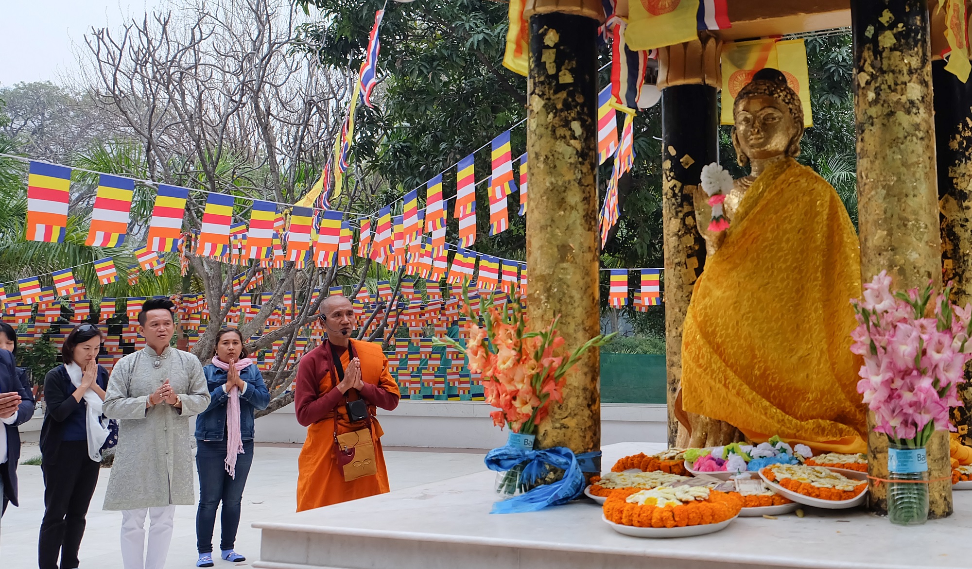 Rajgir,Tourists are visit Venu Van, The first temple in Theravada Buddhism.In the past, The park was owned by King Bimbisara.