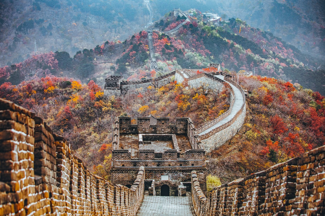 深秋時節北京慕田峪長城景色美