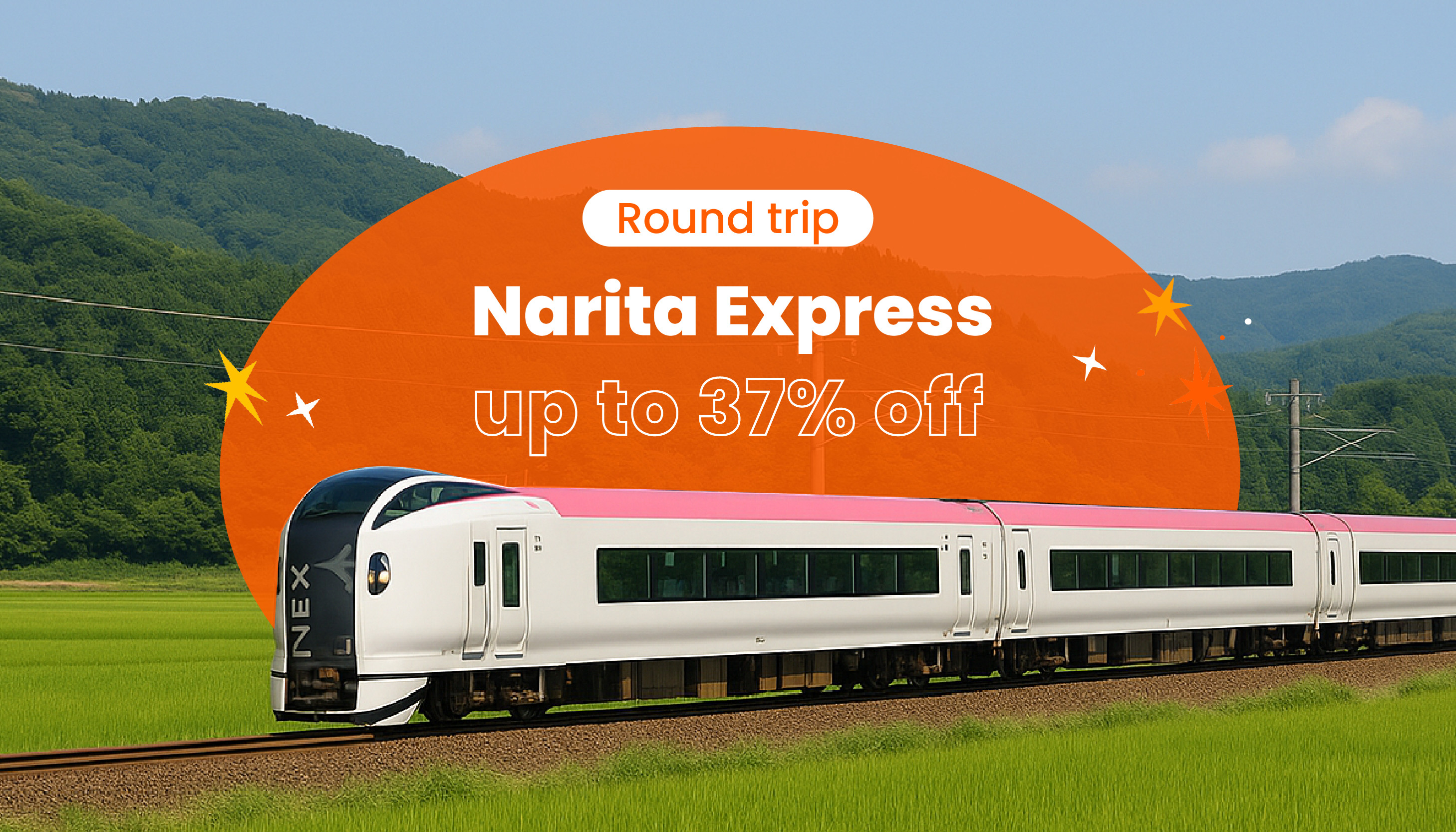 Narita Express N'EX Round-Trip Train Ticket (Narita Airport<>Greater Tokyo)