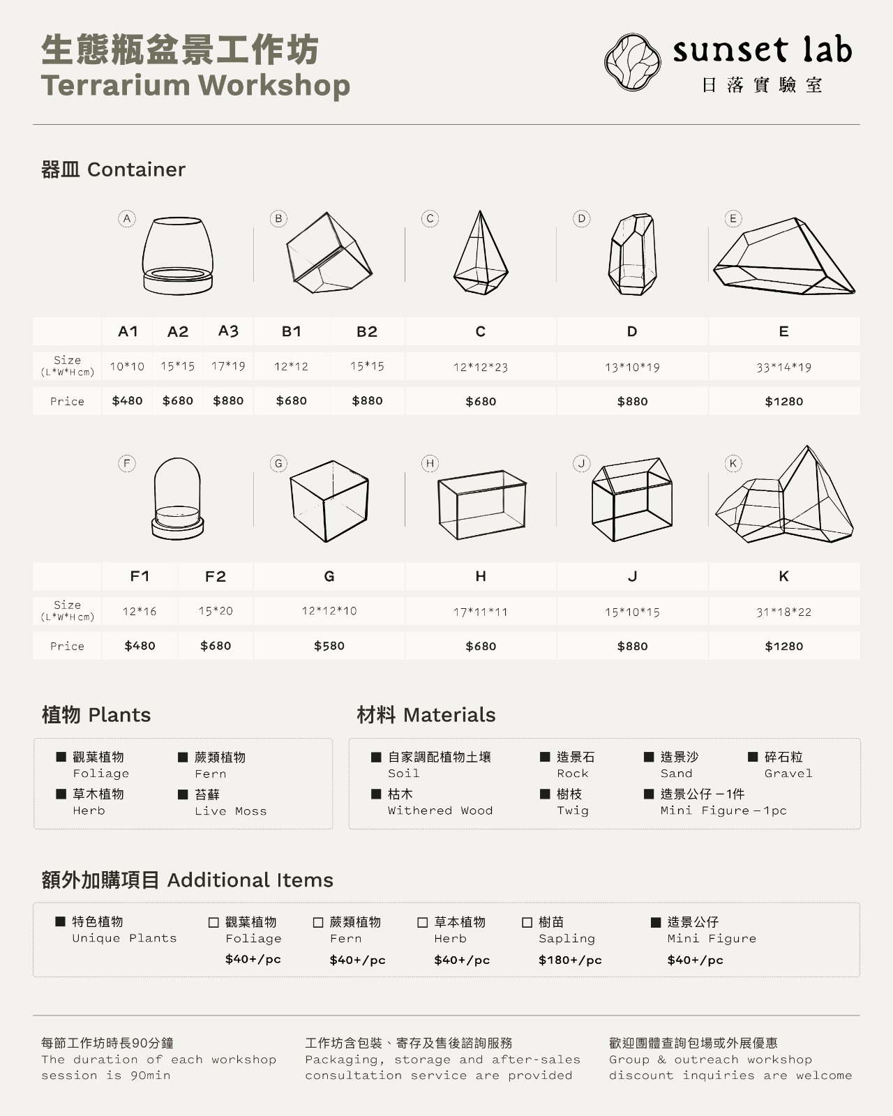生態瓶盆景工作坊