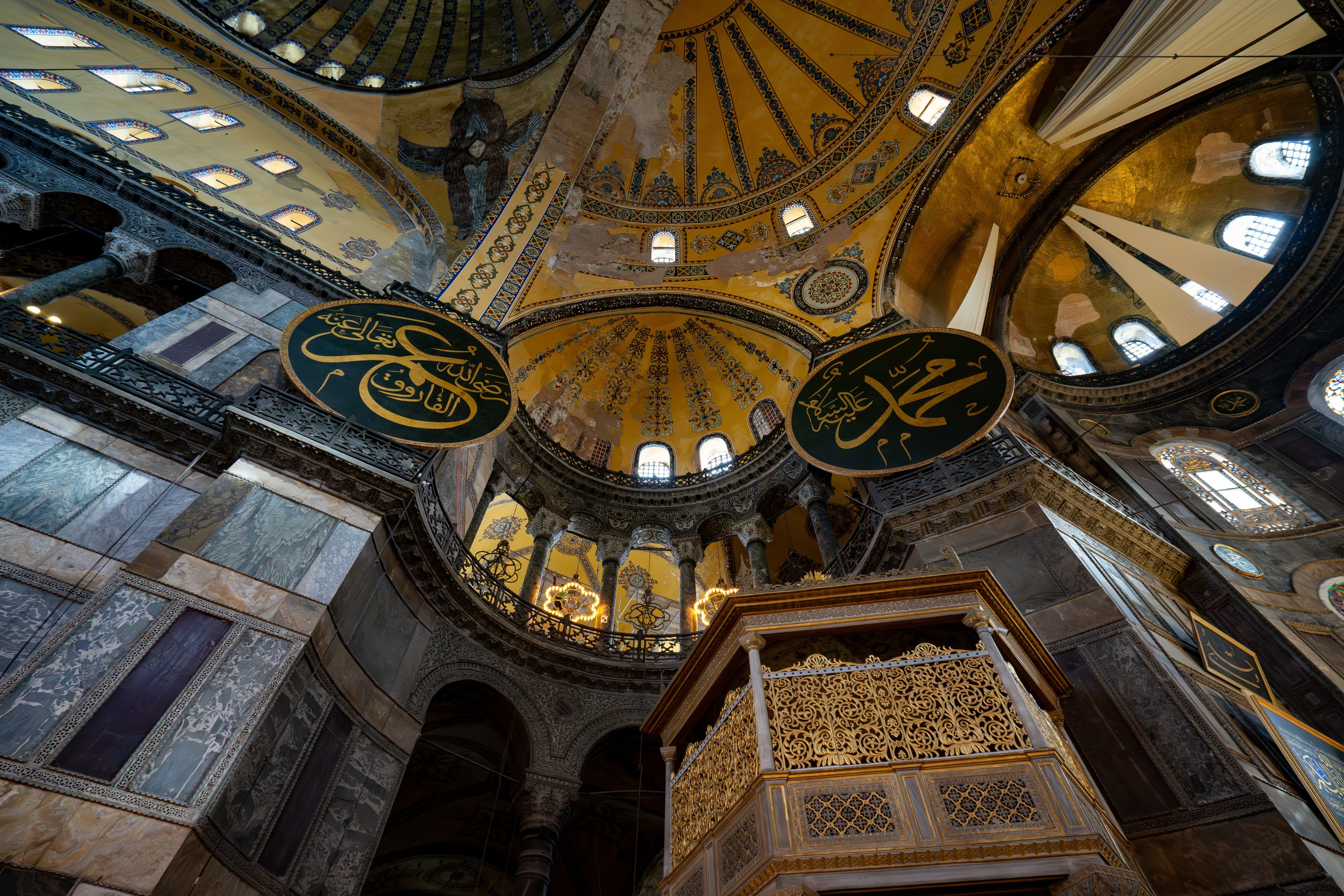 Interior view of Hagia Sophia.