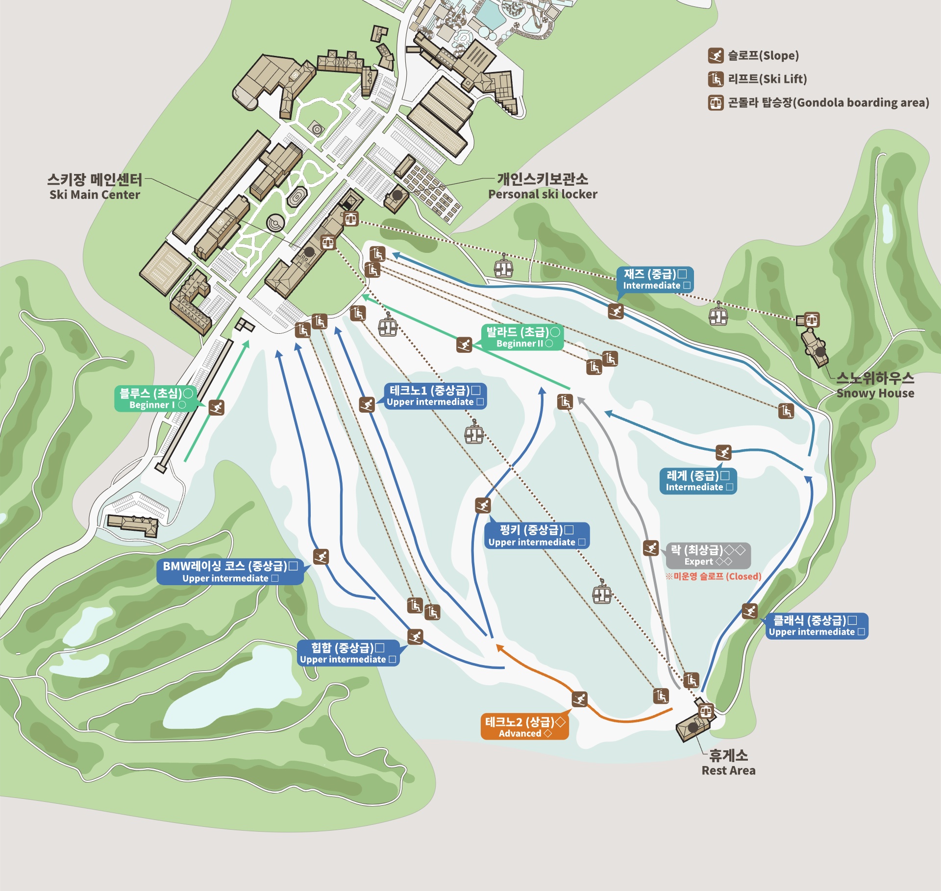 洪川大明維瓦爾第公園 2天滑雪 & 1晚住宿 套票（首爾出發）