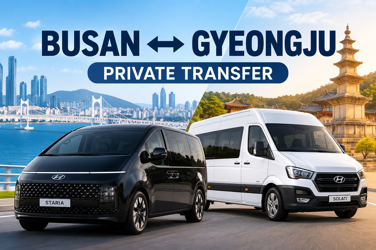 Busan-Gyeongju Private Transfer (One-way, Round-trip)