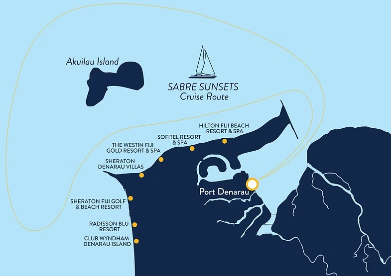 Sabre Sunsets Cruise Route