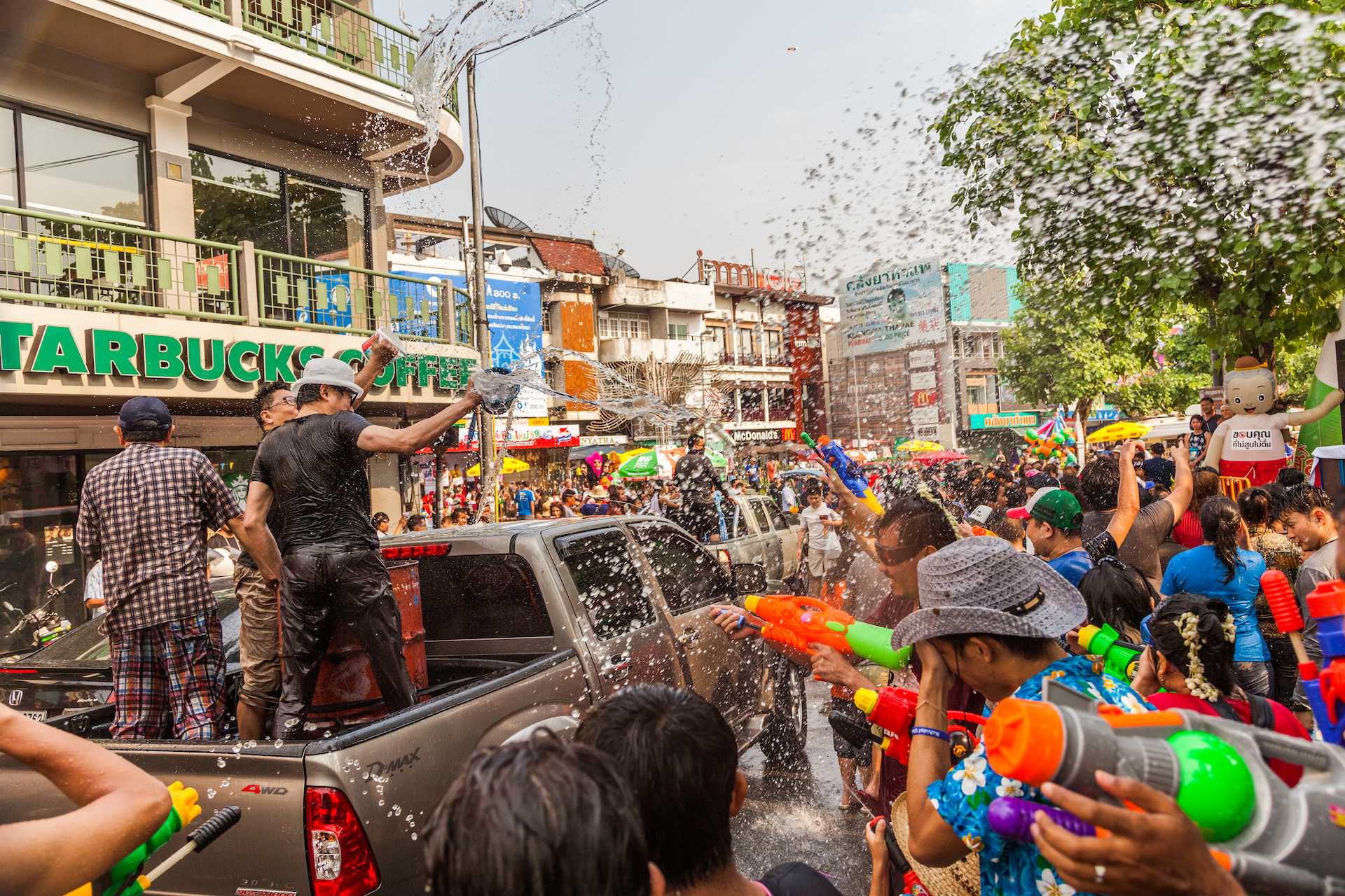 Songkran Water Fight Pickup Truck Adventure