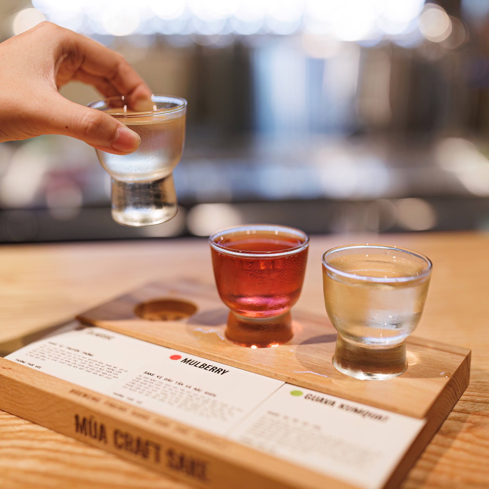 Taste nine sakes served in three rounds, each with unique flavor notes to guide your tasting journey.