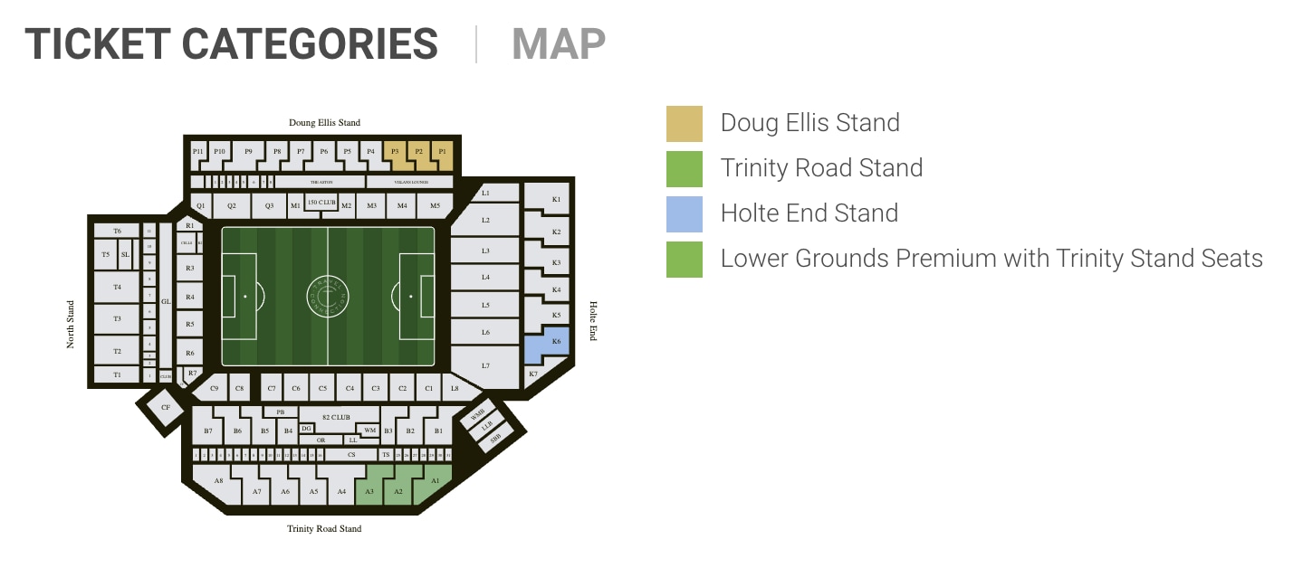 Pick from some of the best seats in Villa Park