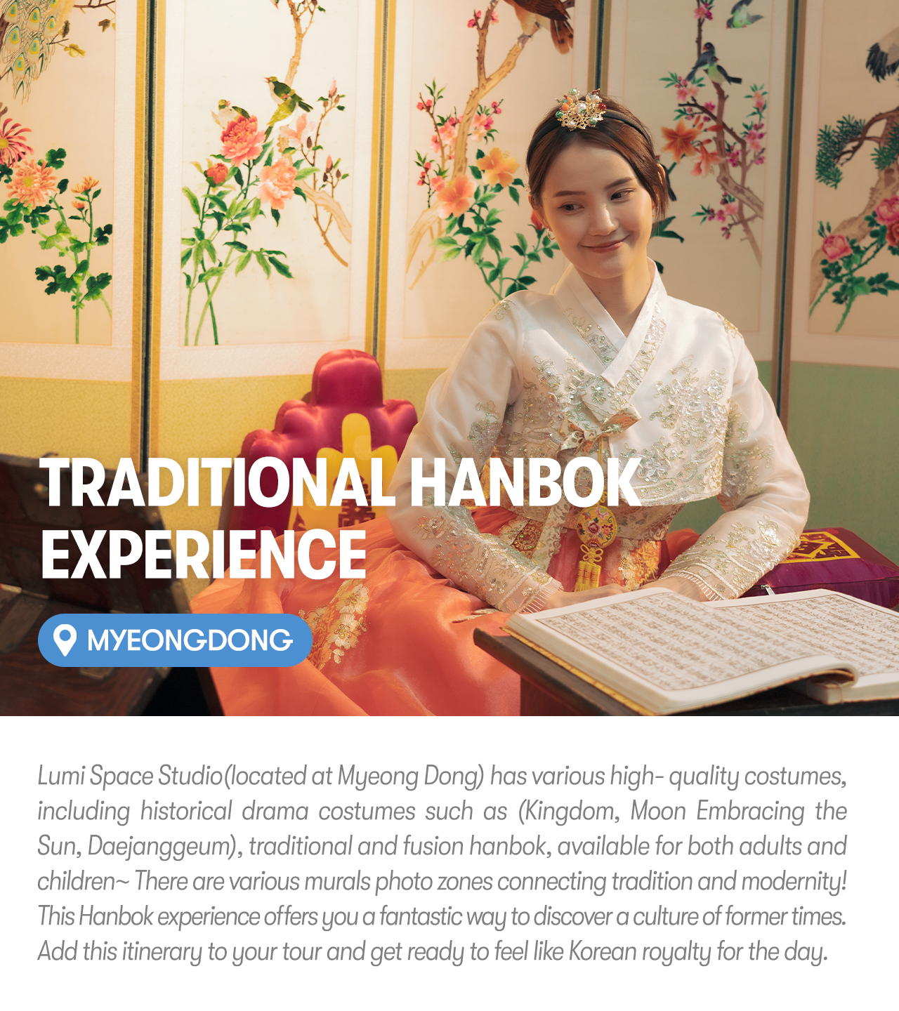 Traditional Hanbok Experience in Myeong-dong with In-House Studio