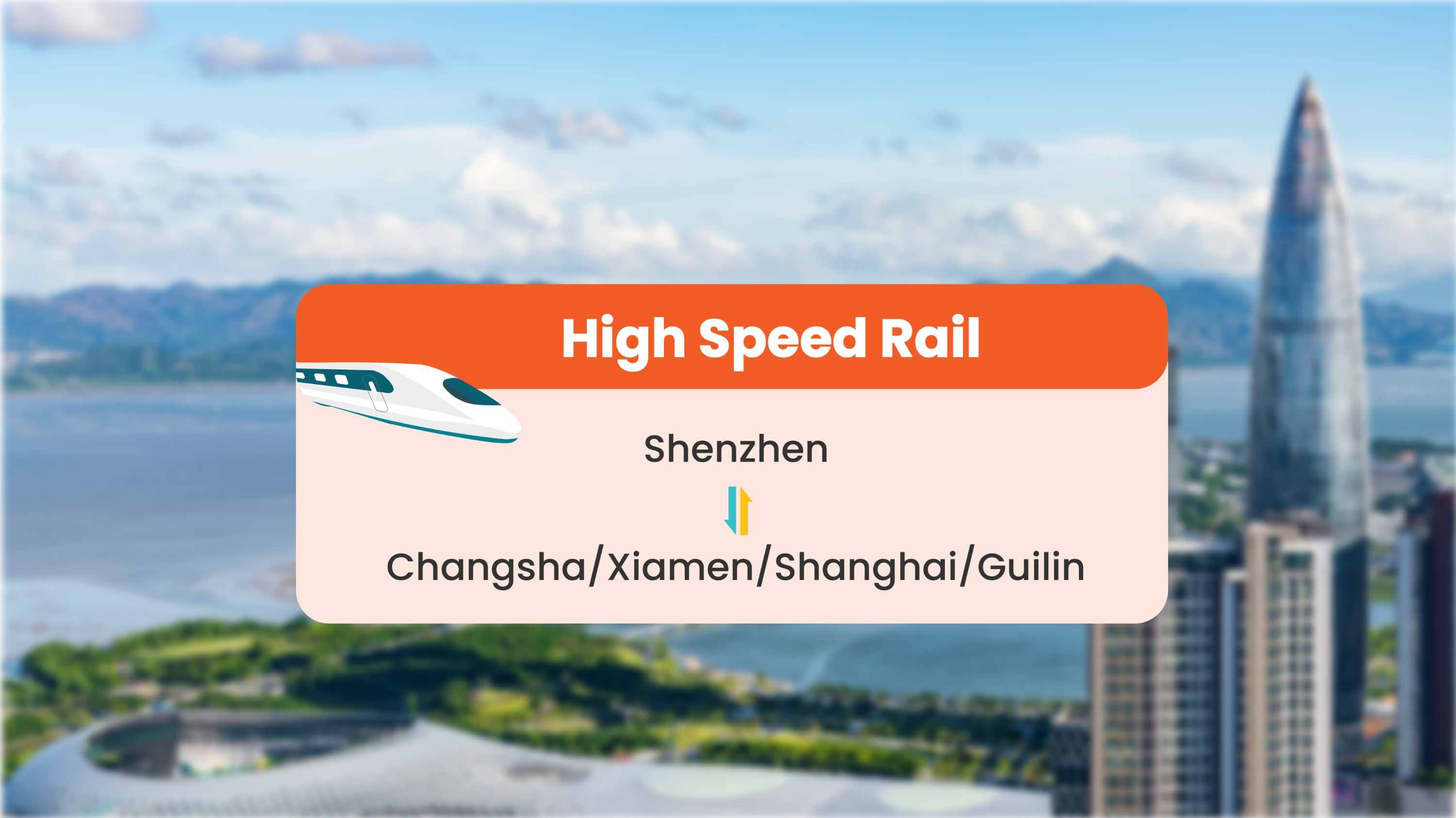 Shenzhen to Changsha/Xiamen/Shanghai/Guilin High Speed Rail Ticket