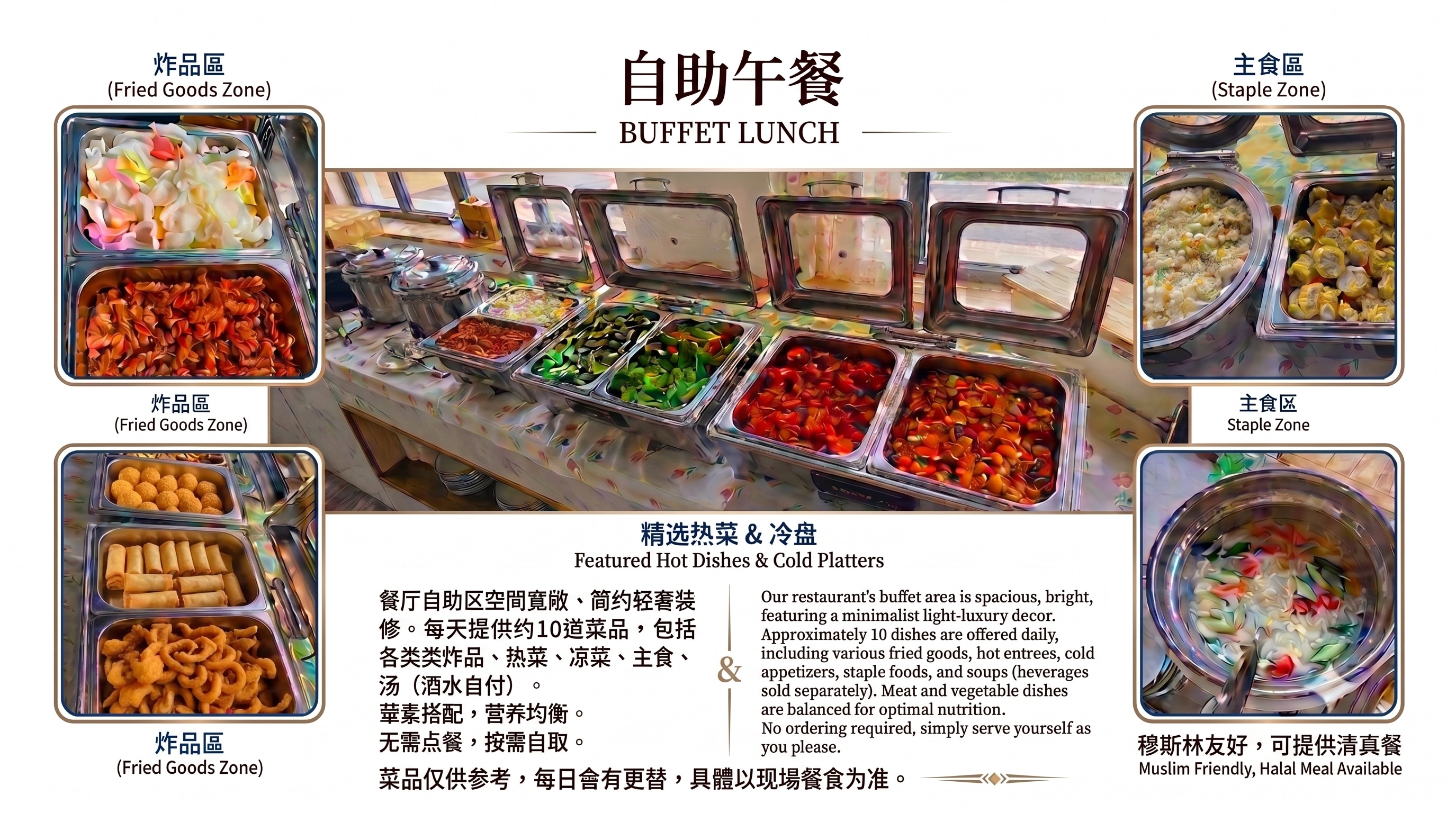 關於自助午餐的介紹，可以按需來選擇哦~