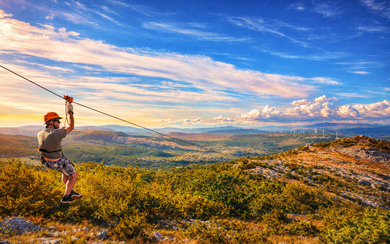 Zip Line Adventure with Optional Transportation from Spilt