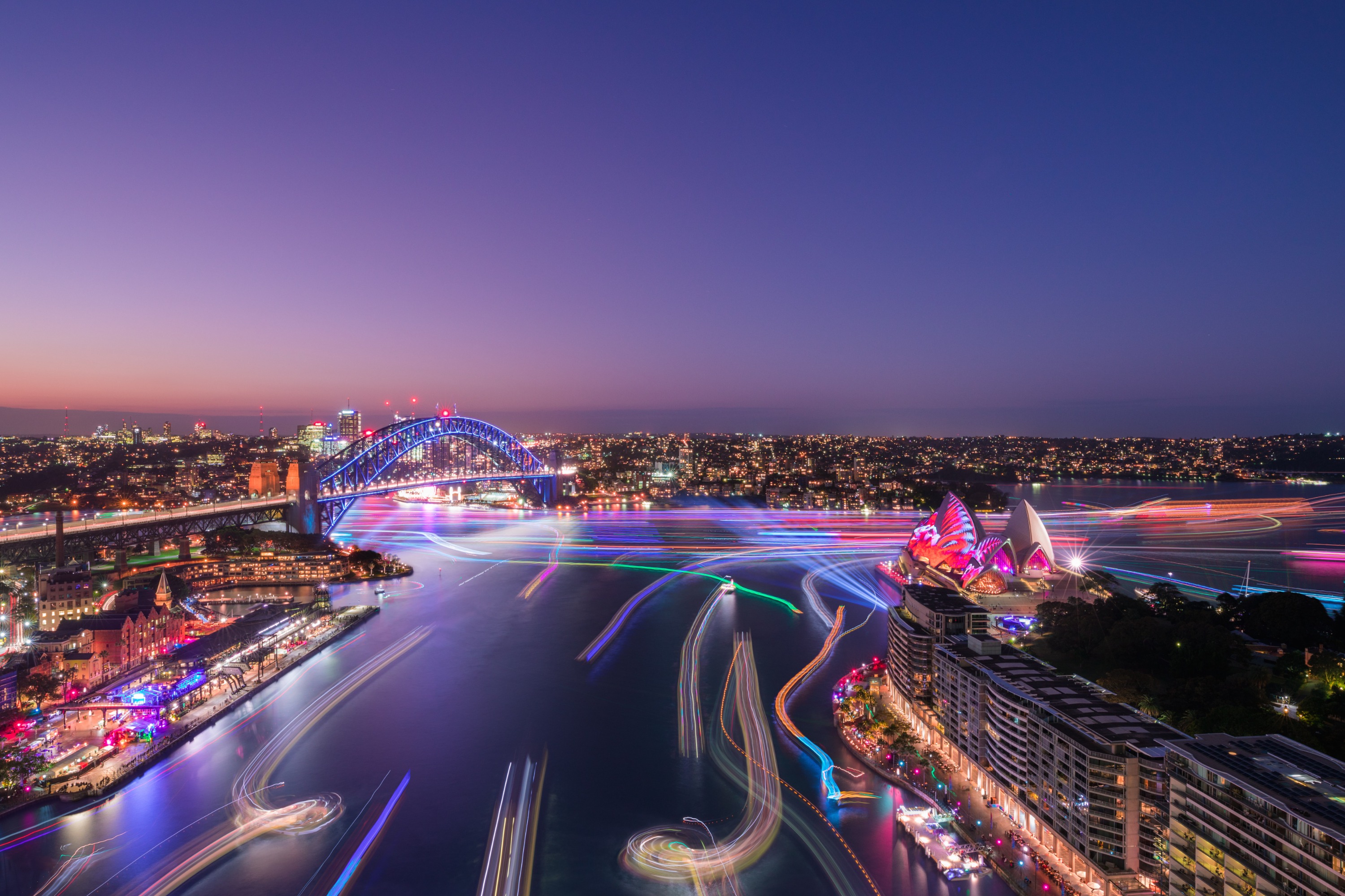 Vivid Dinner Cruise on a Glass Boat in Sydney