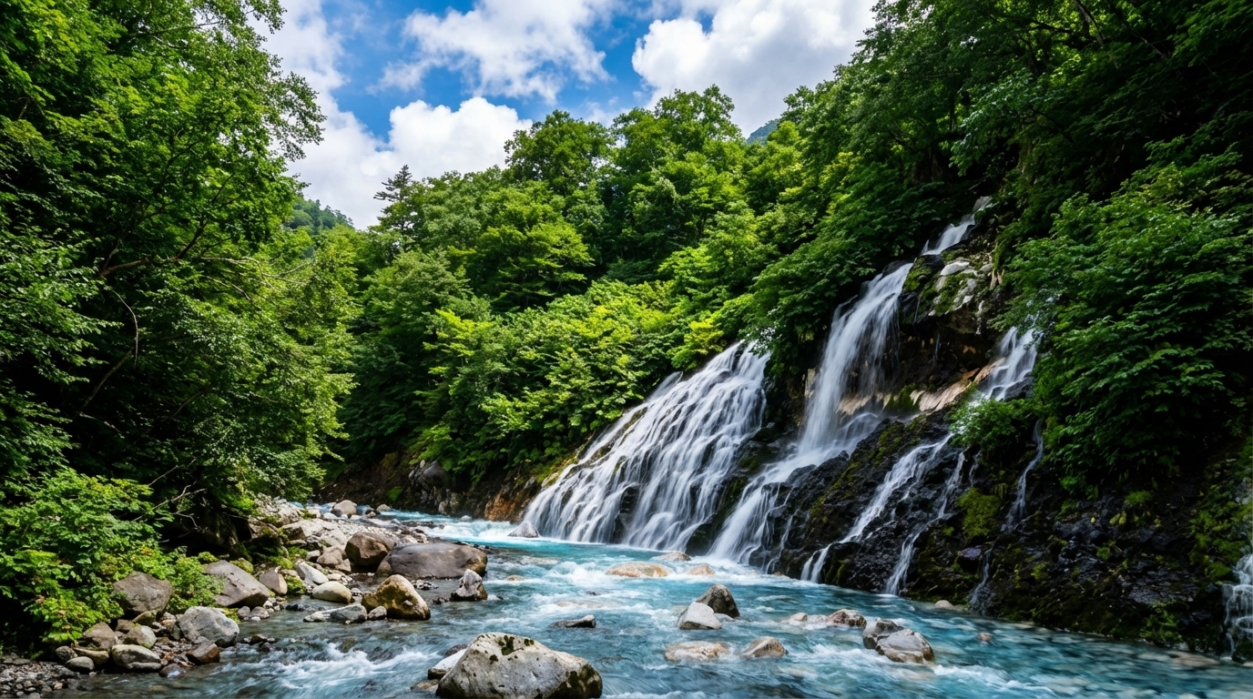 它不是一股水流 而是無數細細的水線，如白鬚般垂掛——這大概就是它名字的由來吧