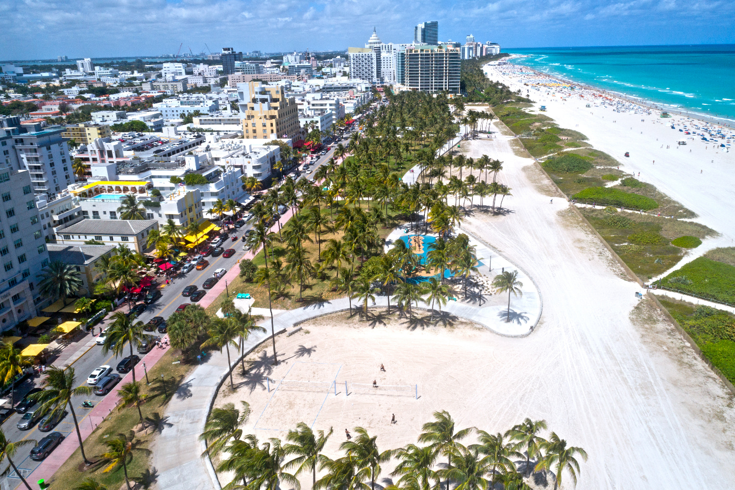 Soak up the sun on South Beach, famous for its sandy shores and nightlife