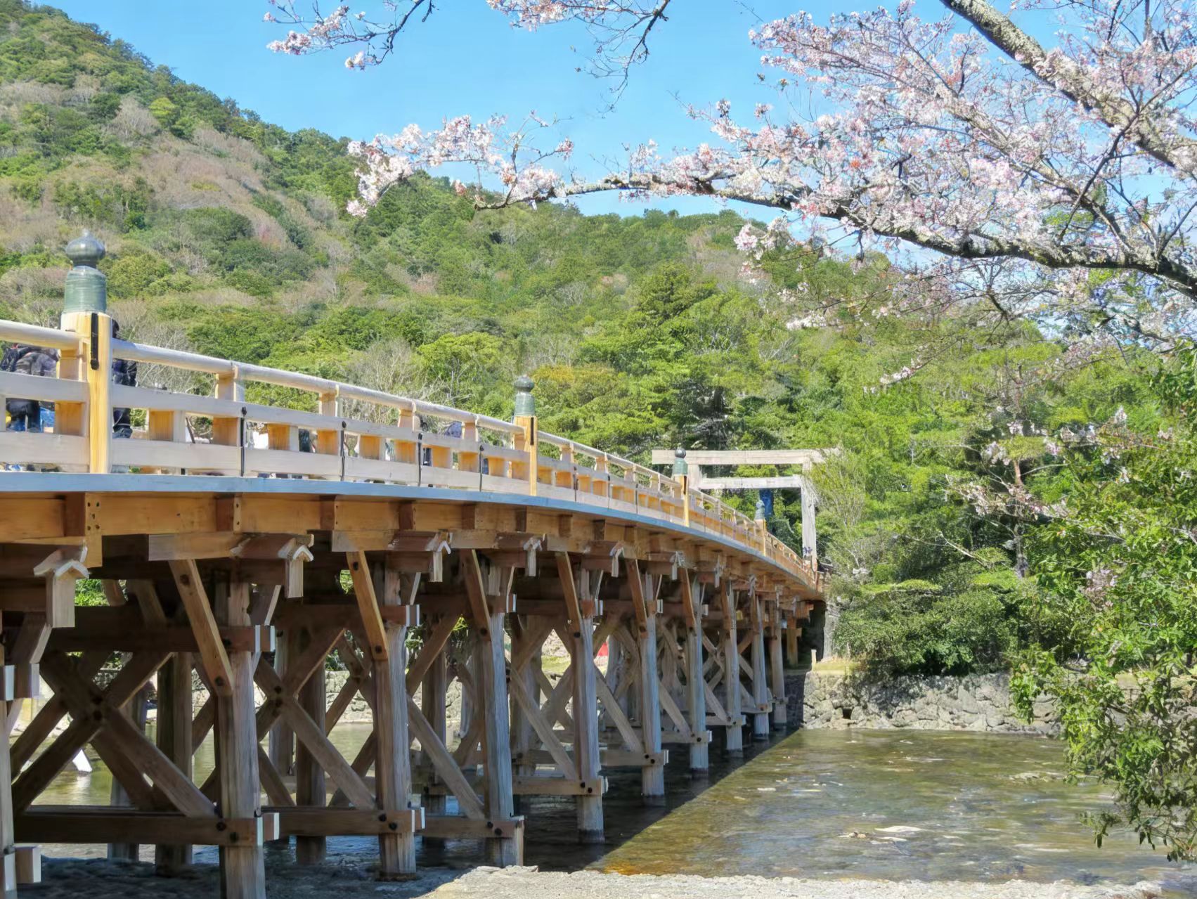 五十鈴川御手洗場：參拜前的淨身處，可在此洗手漱口。
正宮（御正殿）：祭祀天照大神的主殿，一般遊客只能參拜到外圍，但依然能感受到強烈的神聖氛圍。
建築樣式：稱為“神明造”，是日本最古老的神社建築形式，屋頂採用茅草與橫木裝飾，純粹而莊嚴。
特殊傳統——式年遷宮：每20年進行一次“遷宮”，將神體與祭器從舊殿遷移至新殿，並重建所有神社建築。此傳統已持續1300年以上，象徵“重生與永續”，最近一次為2013年，下一次預計為2033年。