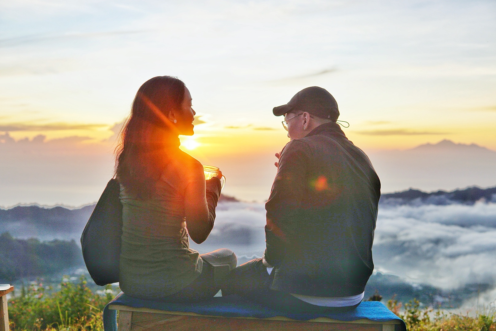 couple watching sunrise