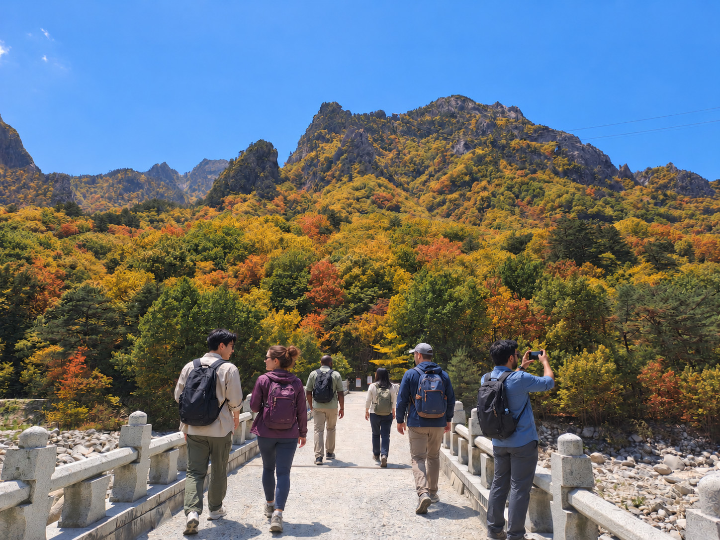 跟隨專業導遊，探索韓國雪嶽山的壯麗山峰與寧靜步道。