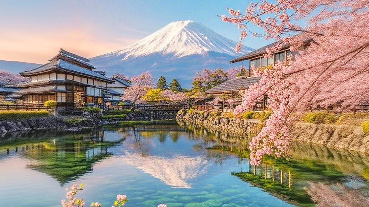 忍野八海為富士山融雪形成的八處清泉，水質清澈見底，與富士山相映成景，被譽為“日本九寨溝”。