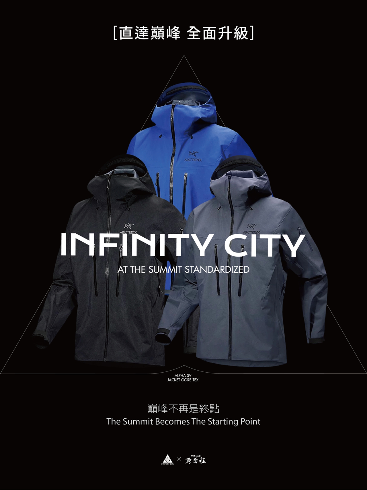 革命性升級 · 全球首創
全面採用 Arc’teryx 殿堂級雪服 —— Beta、Rush、Sabre SV 等 25 款傳奇系列全線列裝。
