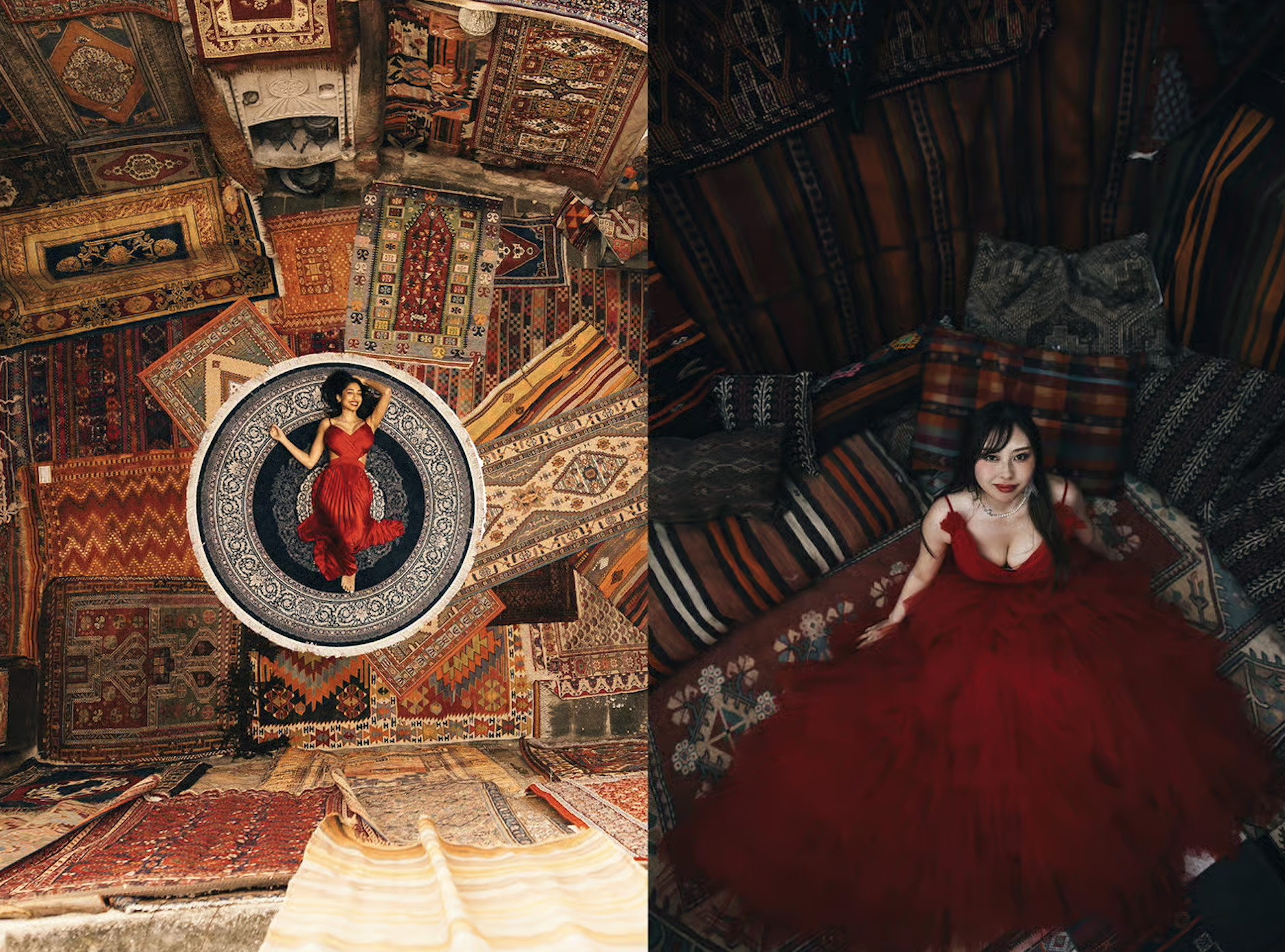 Flying Dress Photo Shoot at Carpet House in Cappadocia